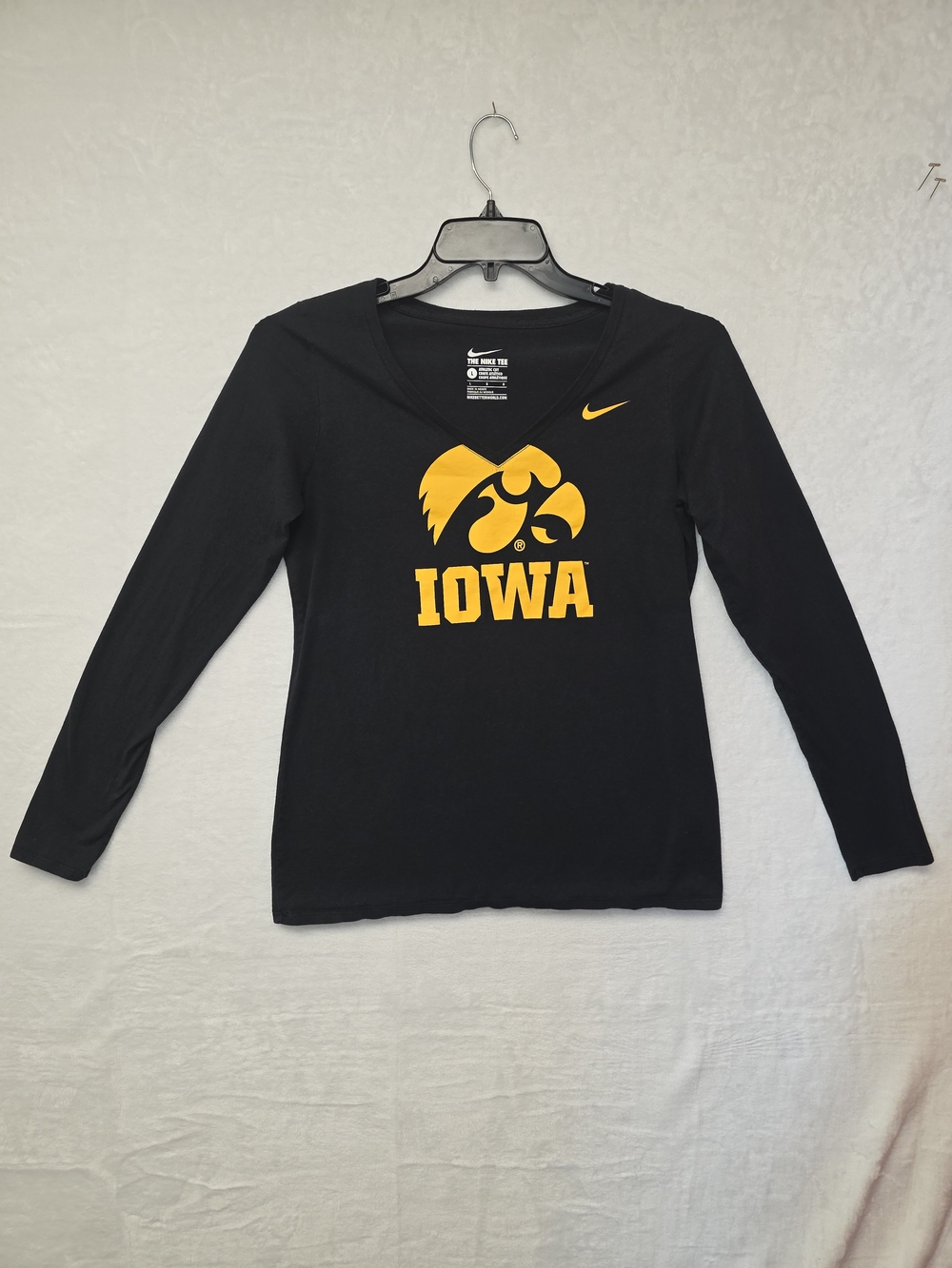 Nike Women's Iowa Black Long-Sleeve V-Neck Tee